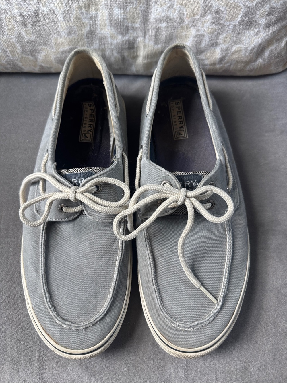 Sperry Men's Grey Canvas Boat Shoes size 10.5 M